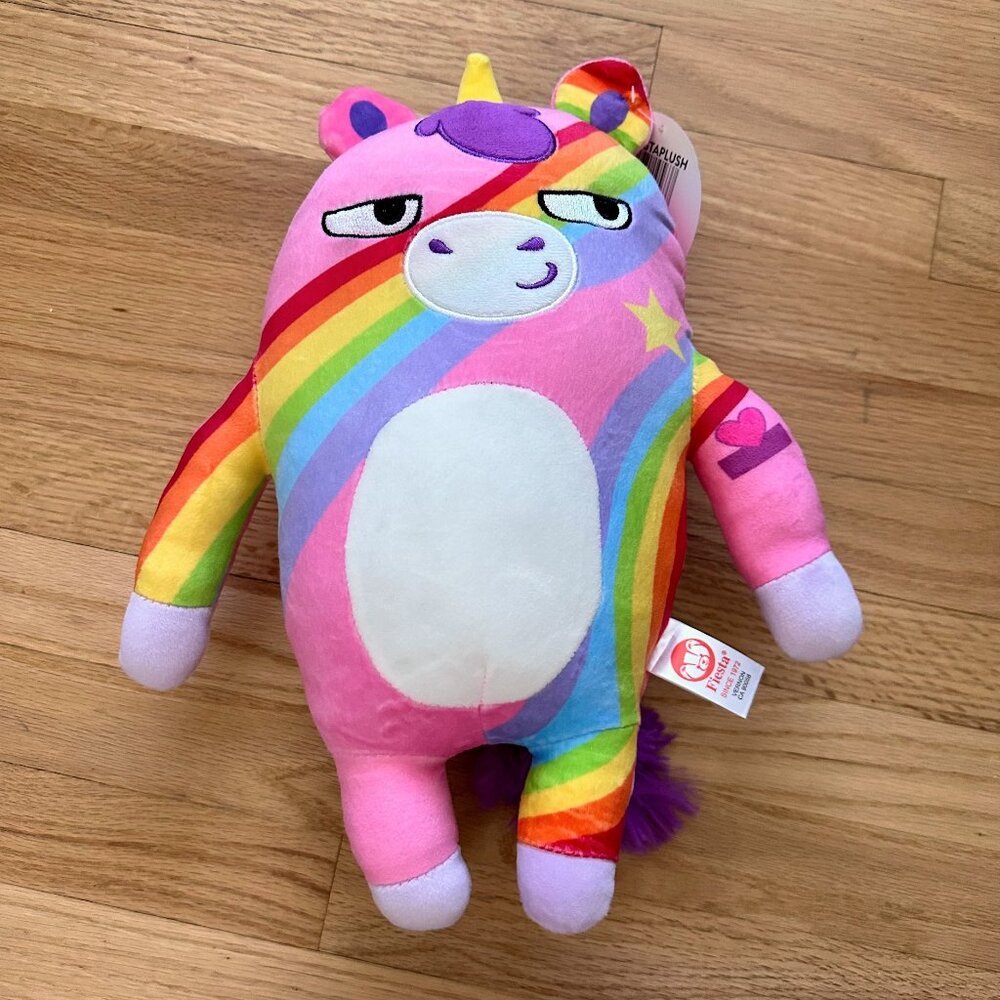 NEW Fiesta Toys Shifty Eyes Plush Doll Rainbow Unicorn 13in.